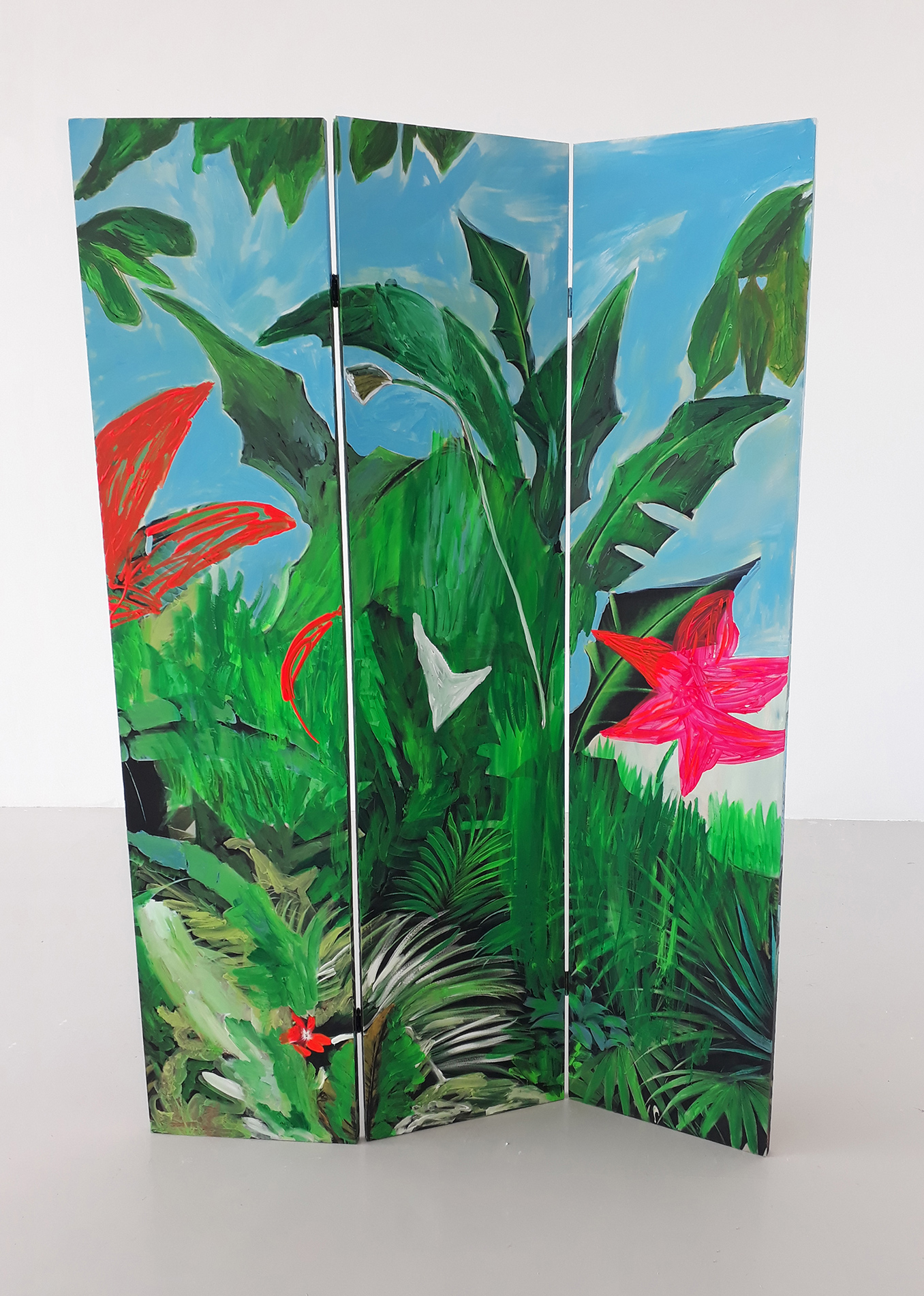 <strong><em>Recto-verso (verso)</em></strong>, 2020<br>Acrylique sur toile imprimée, structure panneaux fibres, 180 x 121 cm, épaisseur 2 cm