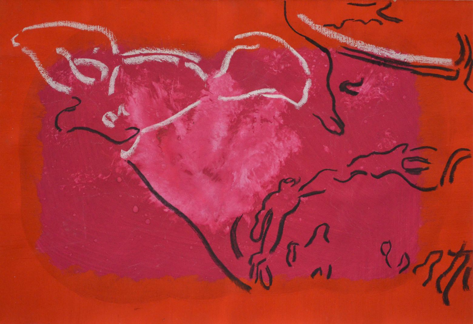 <strong><em>Empare toi de la place</em></strong>, 2014                    <br>Dessin sur papier, gouache, pastel, fusain, craie, 53 x 71 cm
